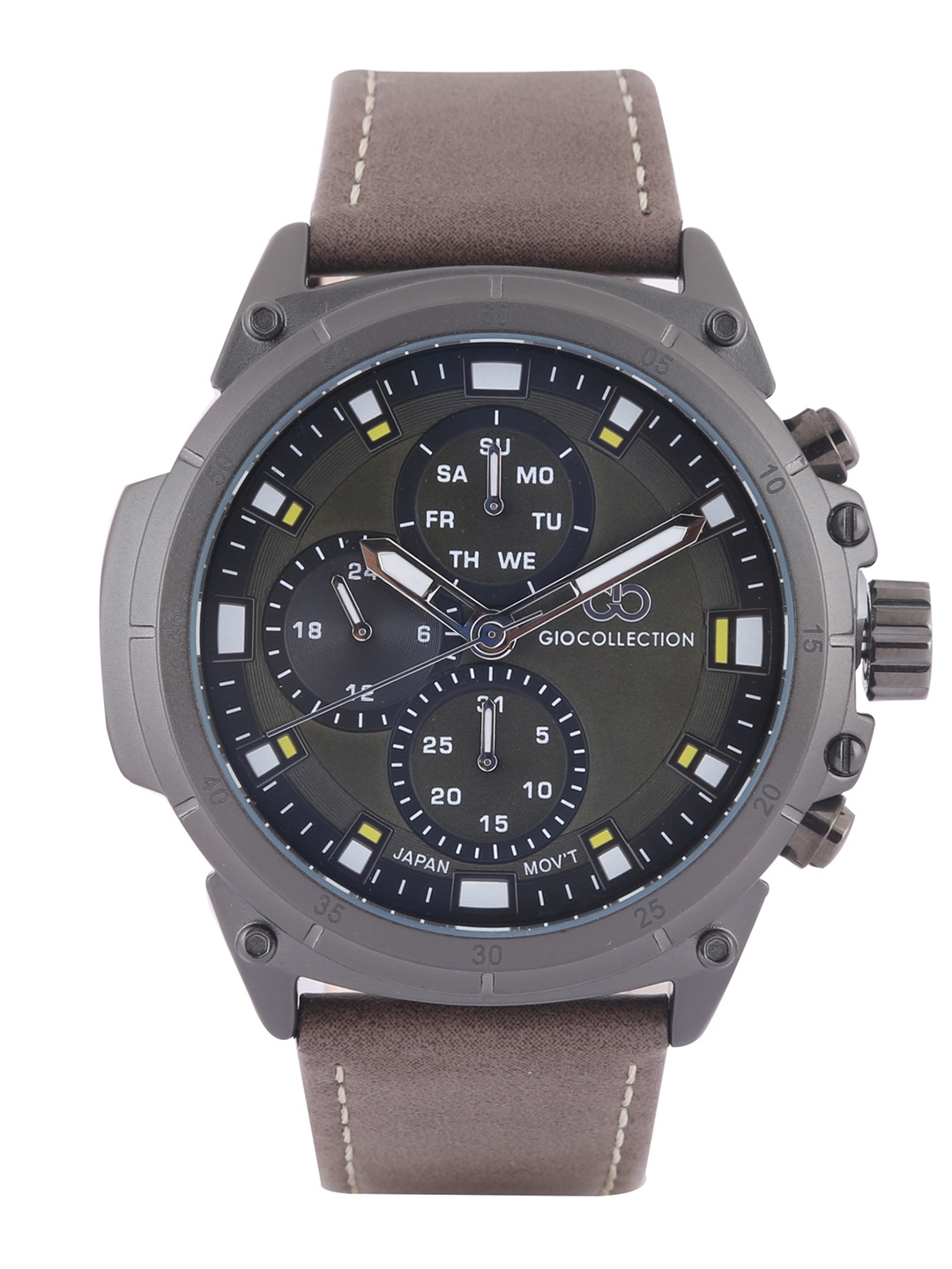 

GIO COLLECTION Men Grey Analogue Leather Watch G1043-02