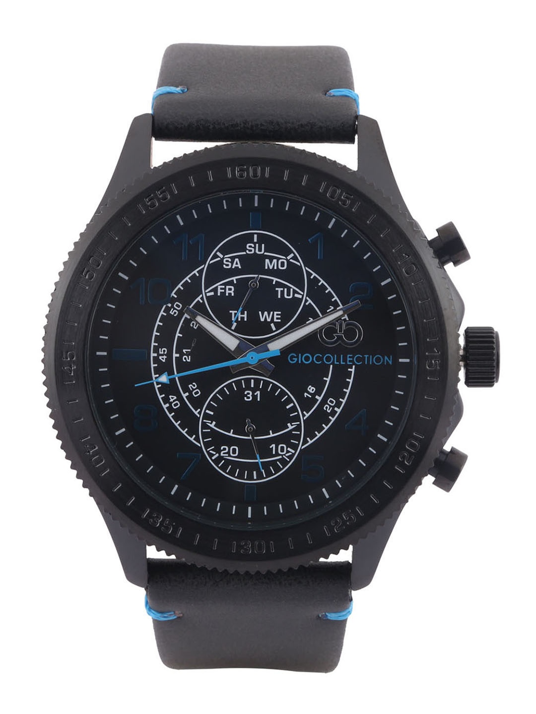 

GIO COLLECTION Men Black Analogue Leather Watch G1041-02