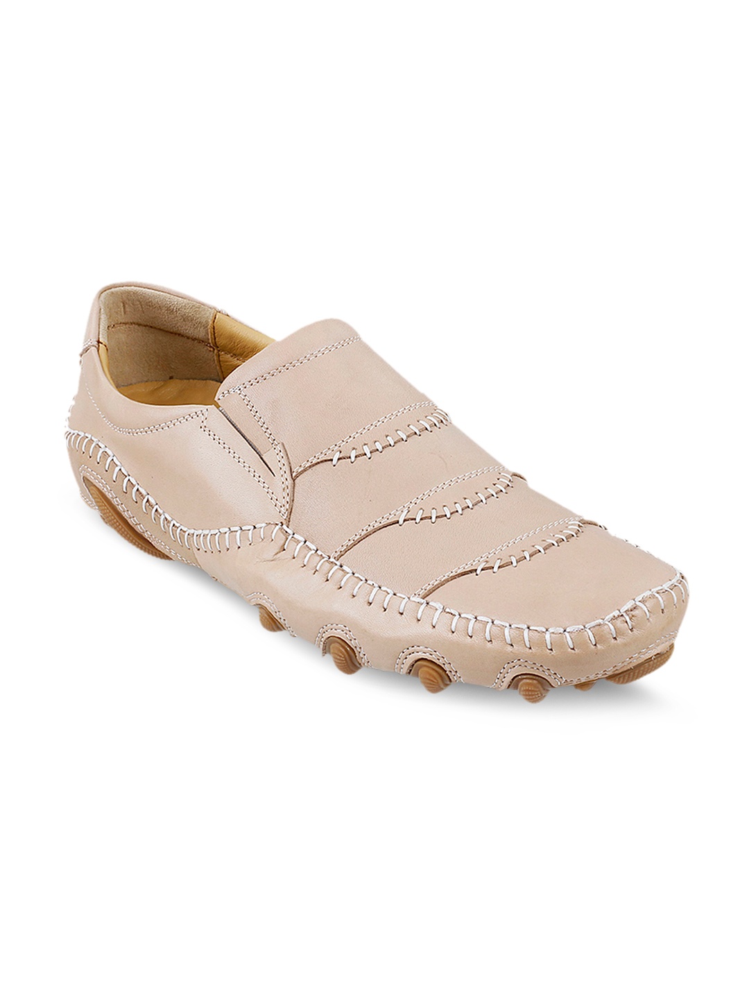 

J.FONTINI Men Beige Driving Shoes
