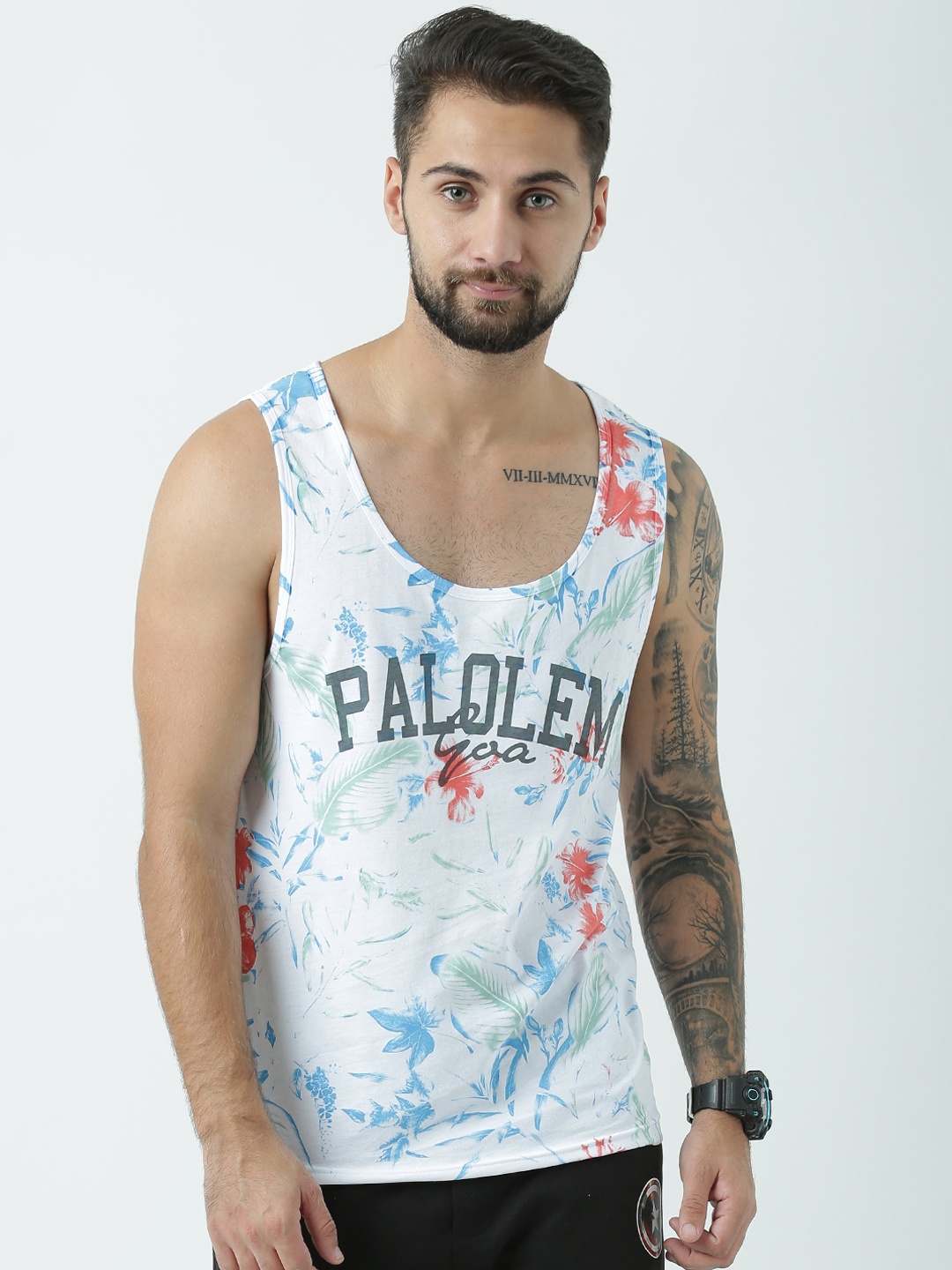 

Huetrap Men White Printed Scoop Neck T-shirt