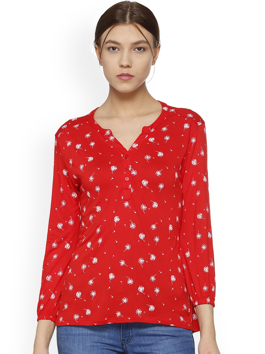 

Allen Solly Women Red Printed Top