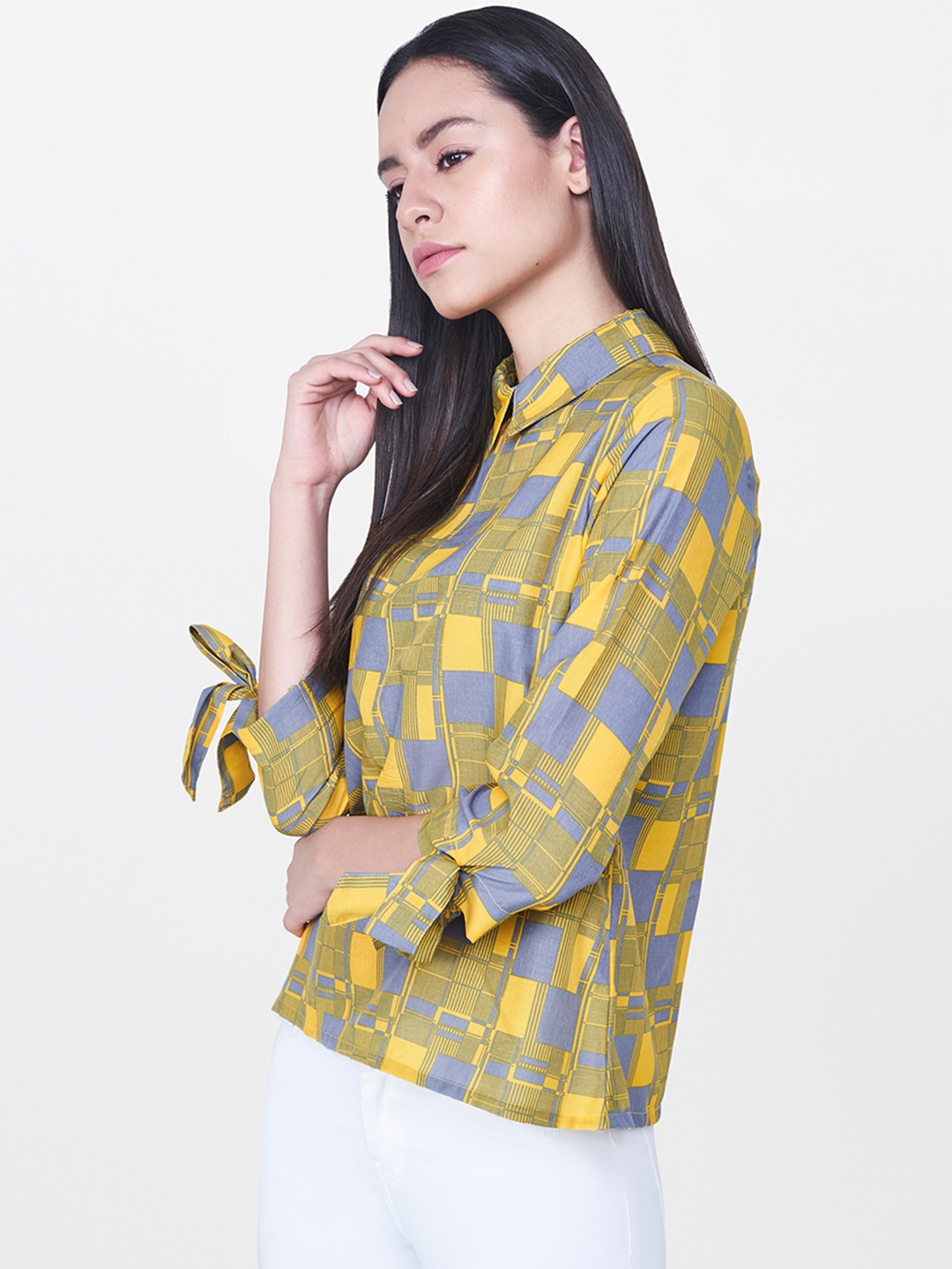 

AND Women Mustard Printed Top