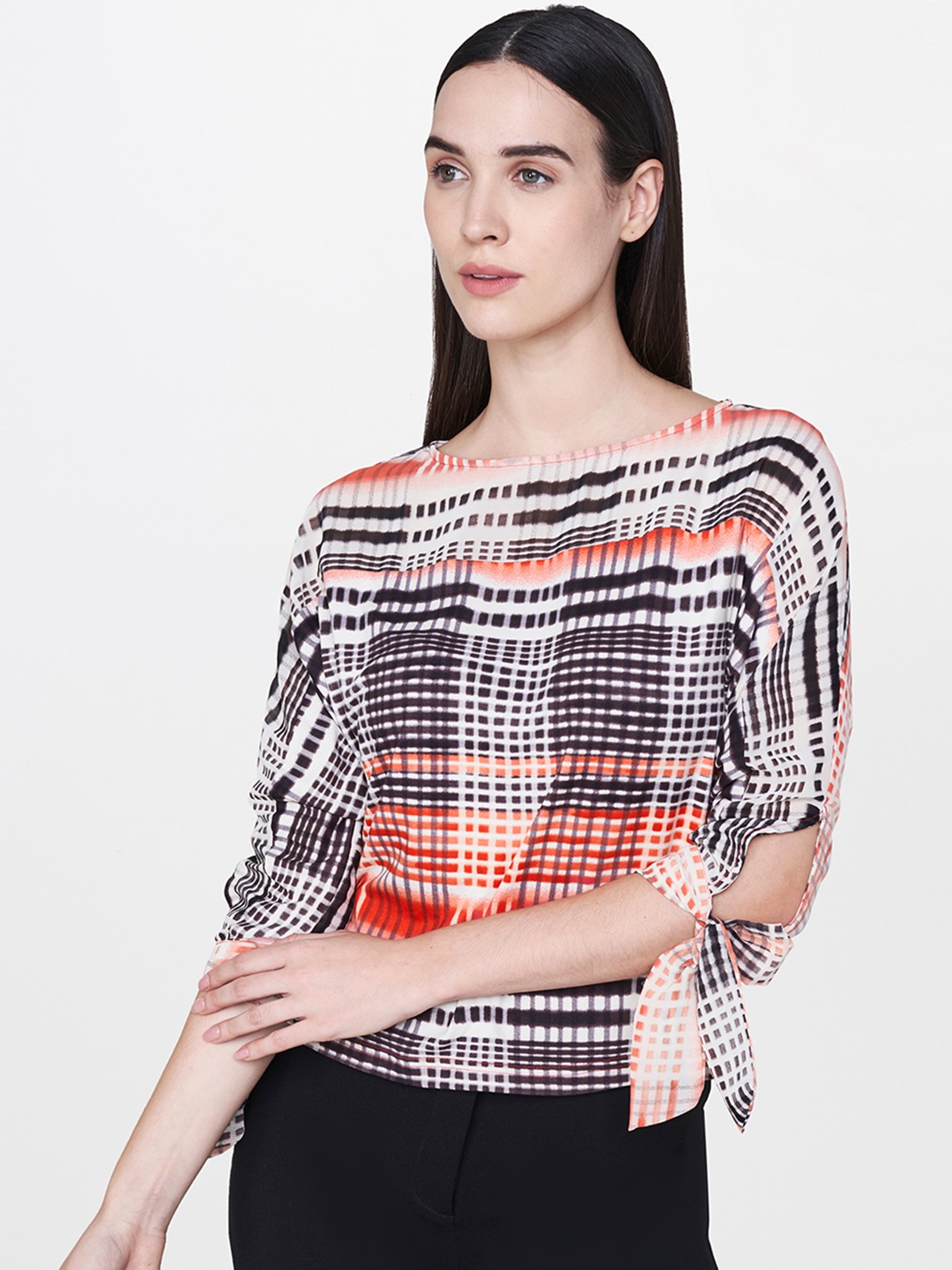 

AND Women Orange Printed Top