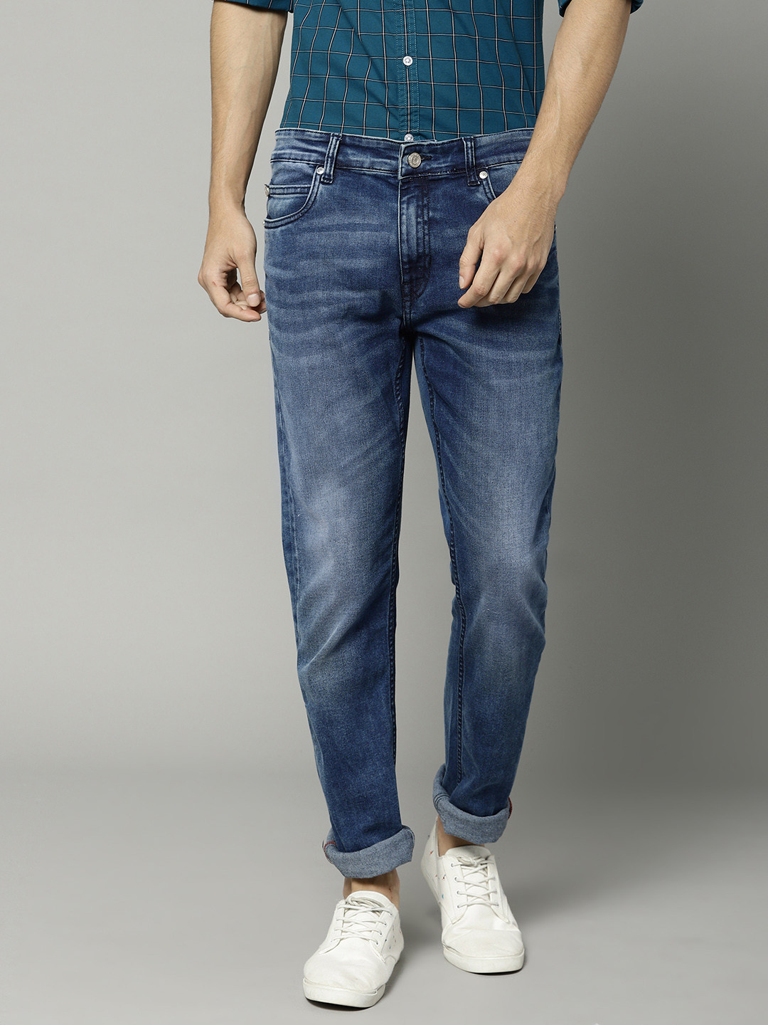 

French Connection Men Blue Slim Fit Mid-Rise Clean Look Stretchable Jeans
