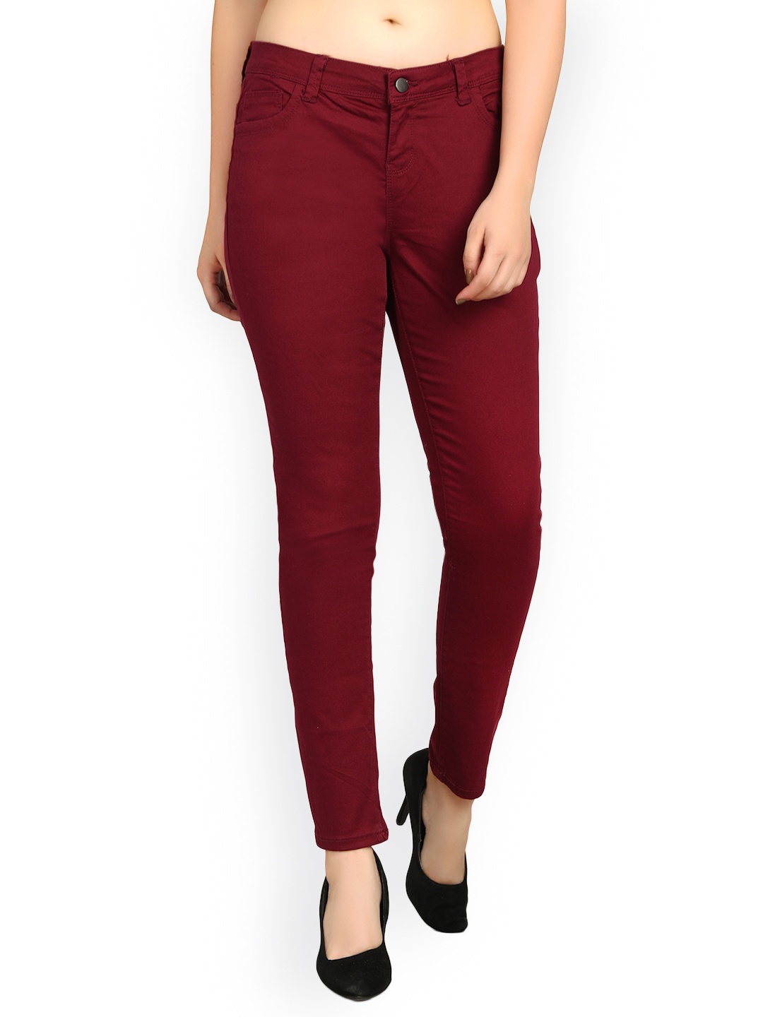 

Kotty Women Maroon Skinny Fit High-Rise Clean Look Jeans