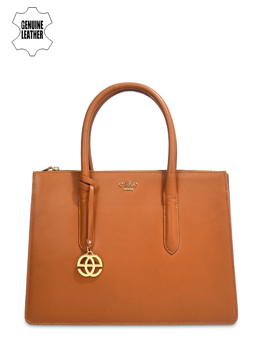 

Eske Tan Solid Leather Shoulder Bag