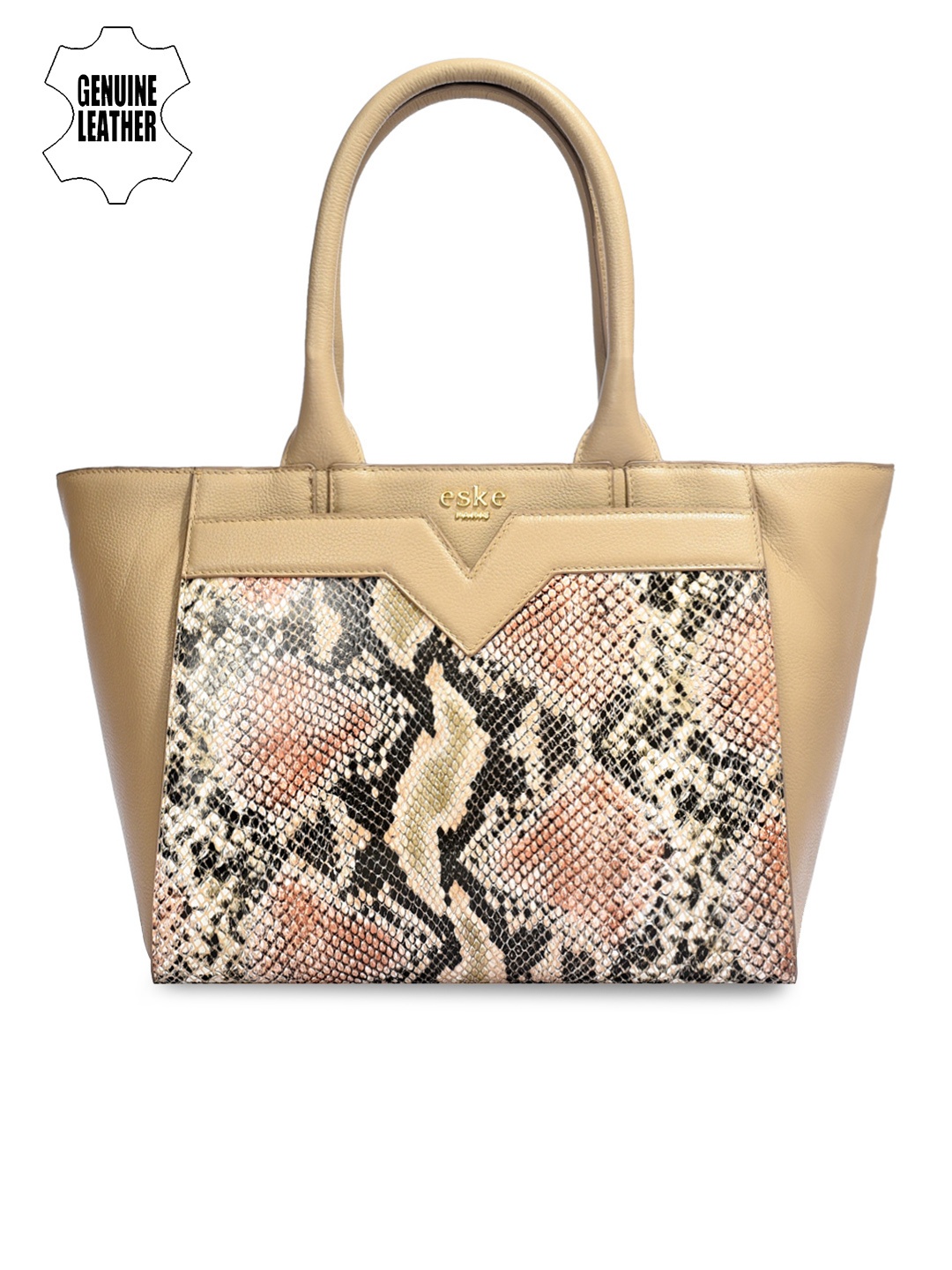 

Eske Khaki Textured Shoulder Leather Bag