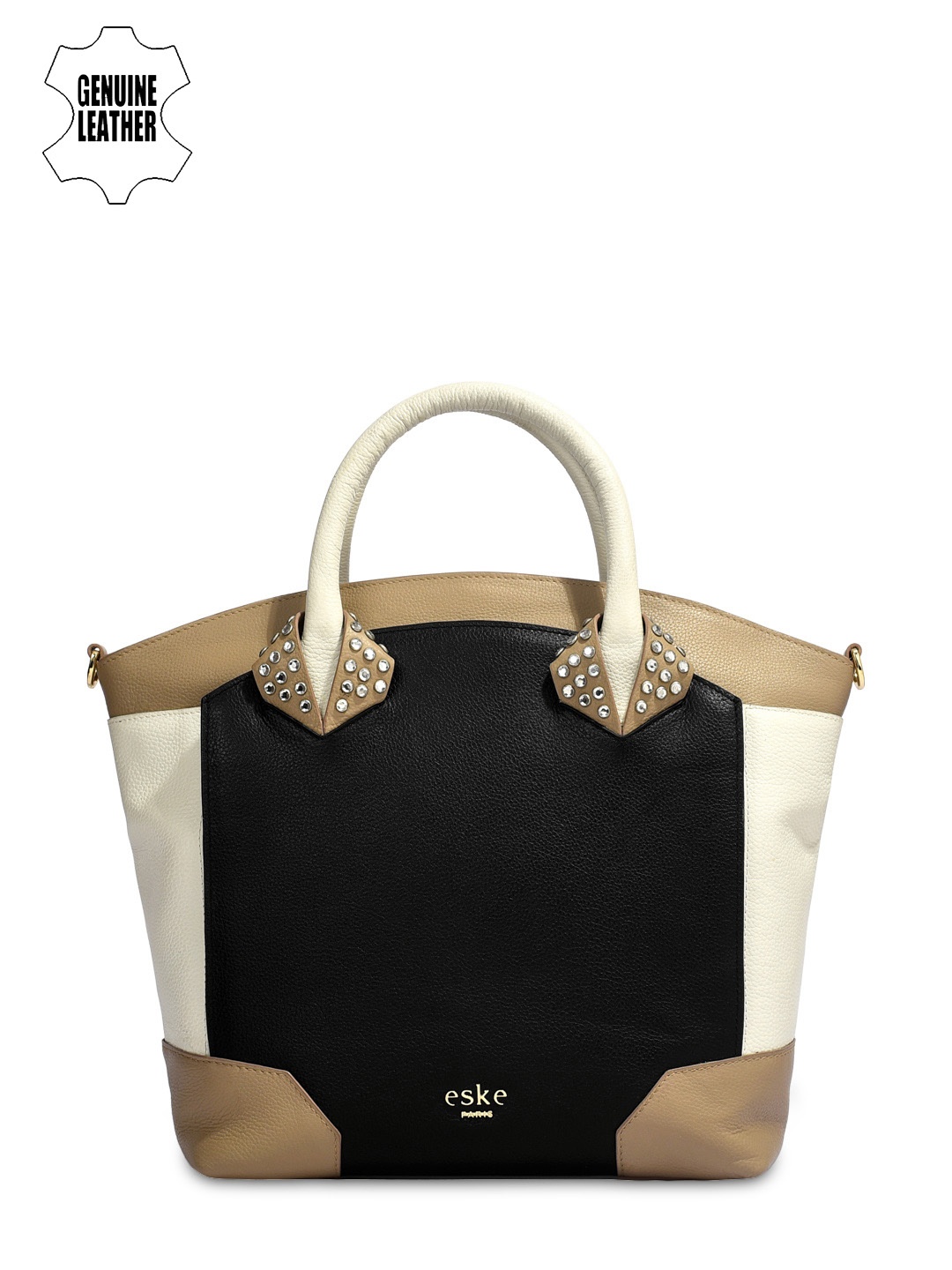 

Eske Black Solid Leather Shoulder Bag