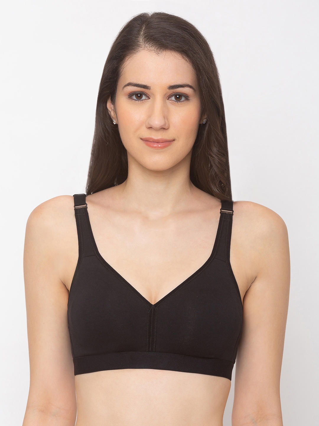 

Candyskin Black Solid Non-Wired Non Padded Everyday Bra CSB201BK