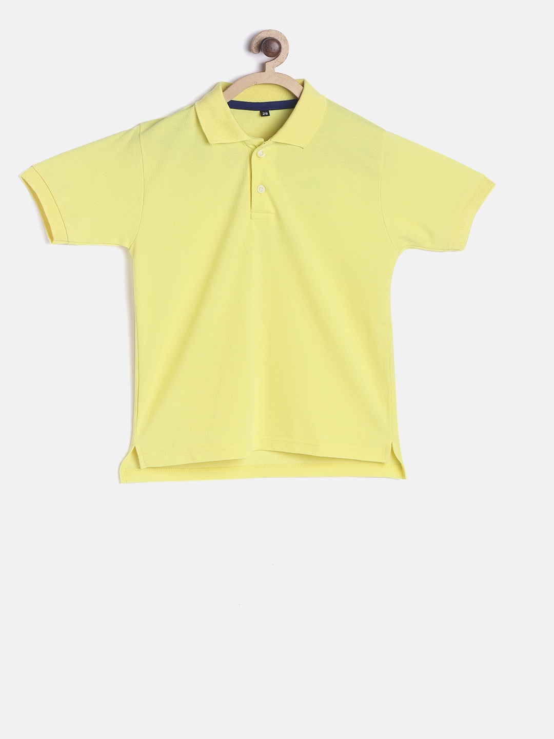 

TINY HUG Boys Yellow Solid Polo Collar T-shirt