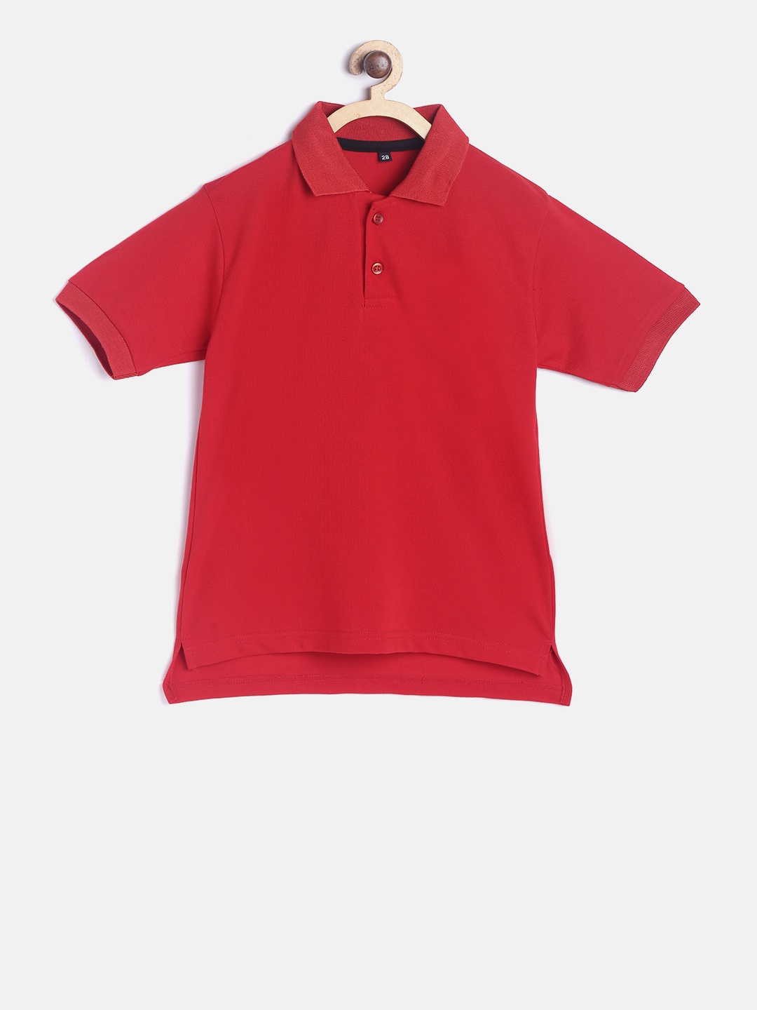 

TINY HUG Boys Red Solid Polo Collar T-shirt