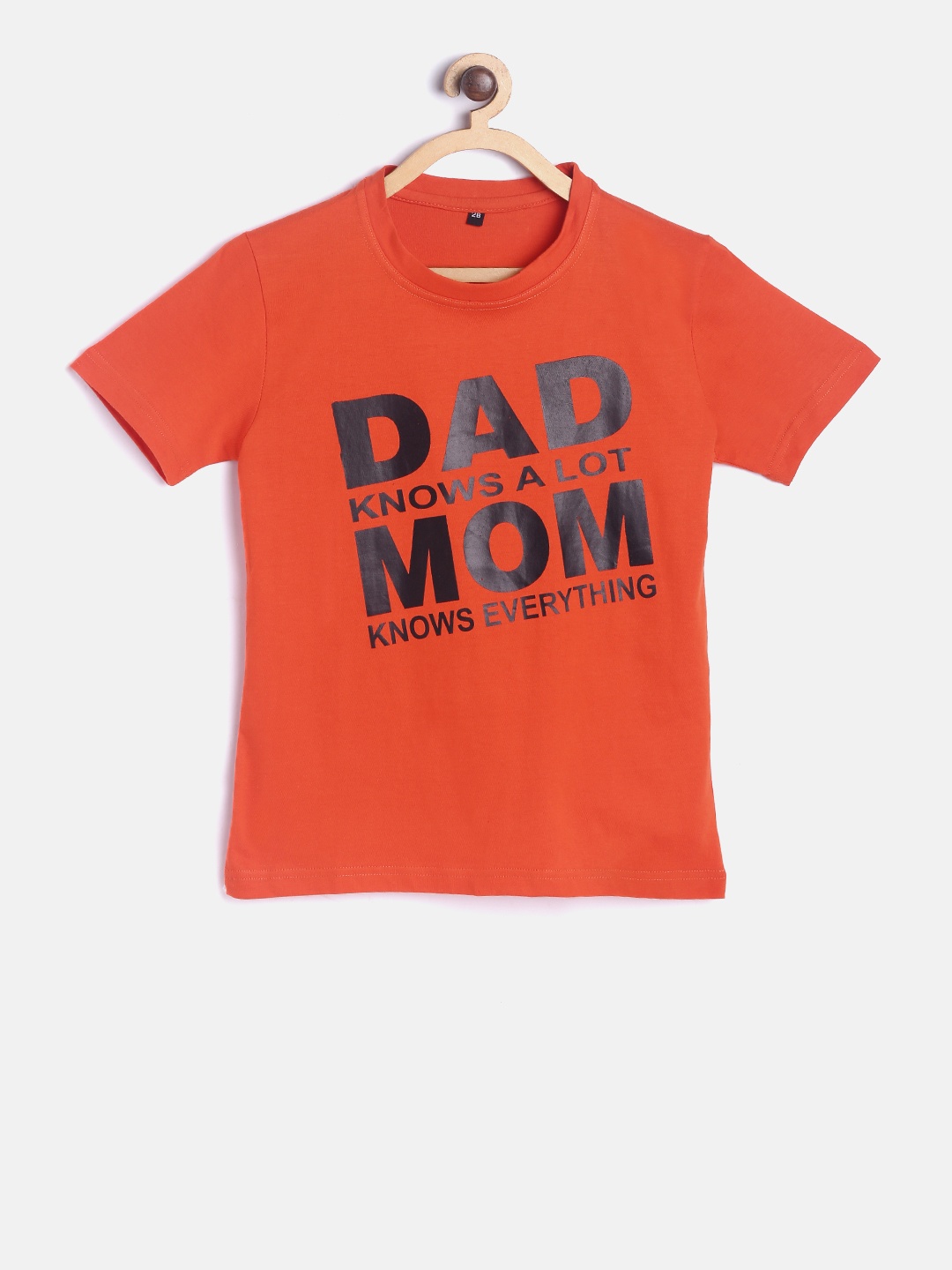 

TINY HUG Boys Orange Printed Round Neck T-shirt