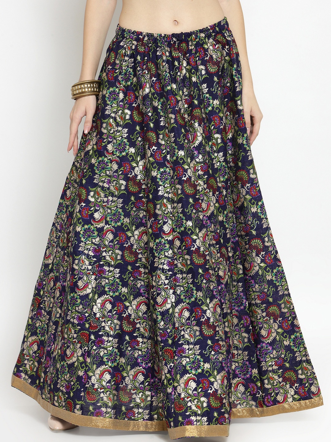 

Castle Women Navy Blue Floral Printed Flared Skirt