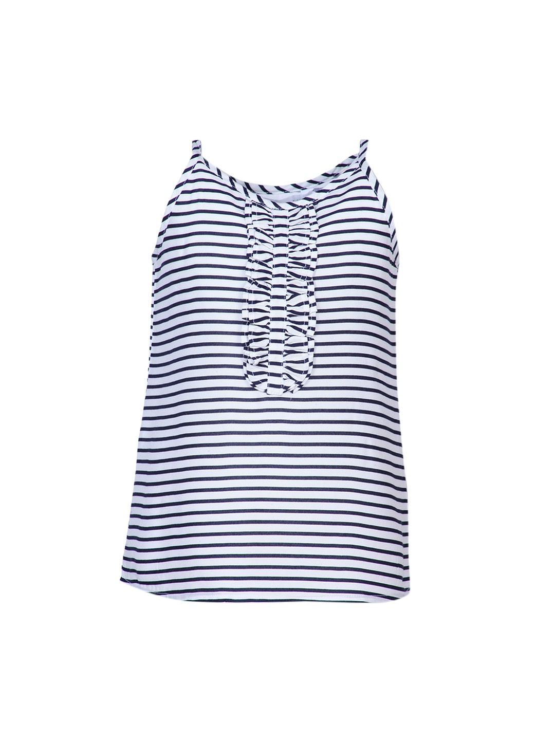 

IDK Girls White & Blue Striped Top