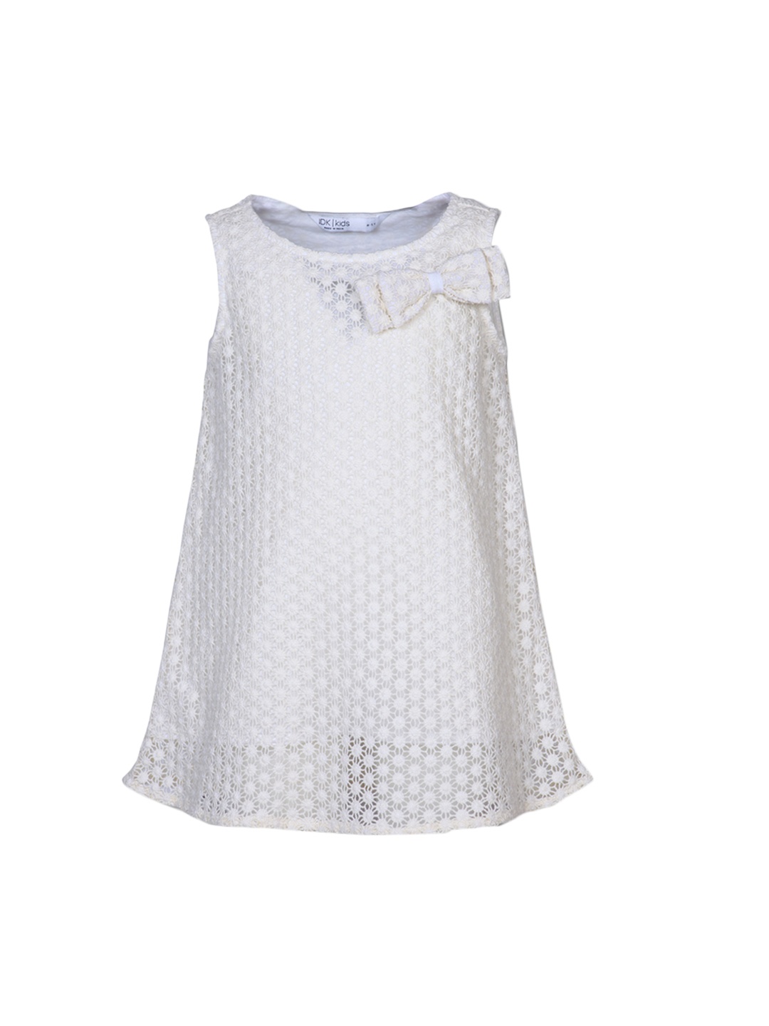 

IDK Girls Cream-Coloured Solid A-Line Dress