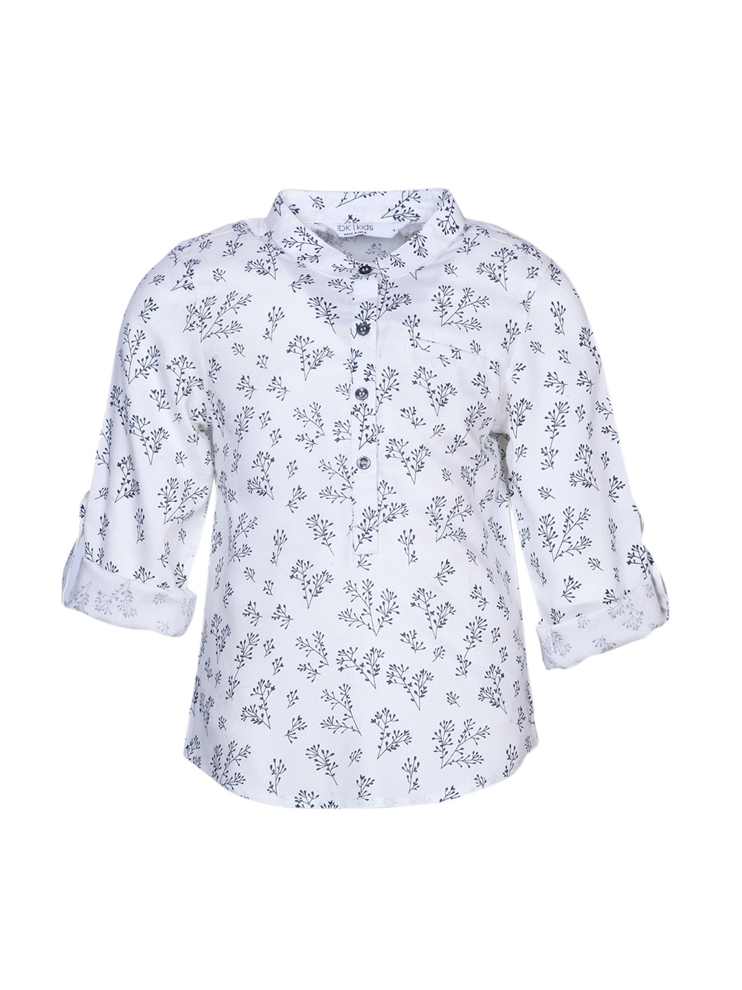 

IDK Boys White Regular Fit Floral Print Casual Shirt