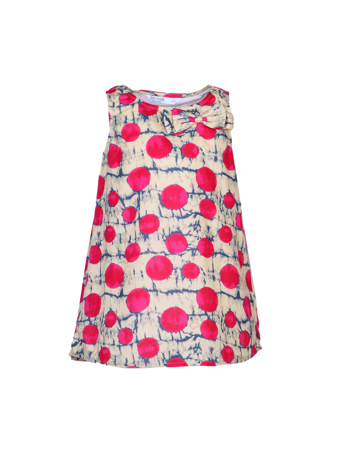 

IDK Girls Cream-Coloured Printed A-Line Dress