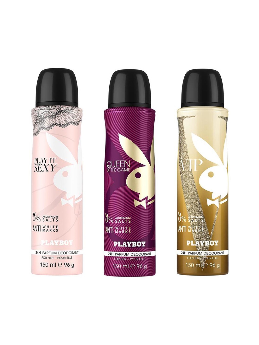 

Playboy Women Set of 3 Body Spray 150 ml Each, Pink