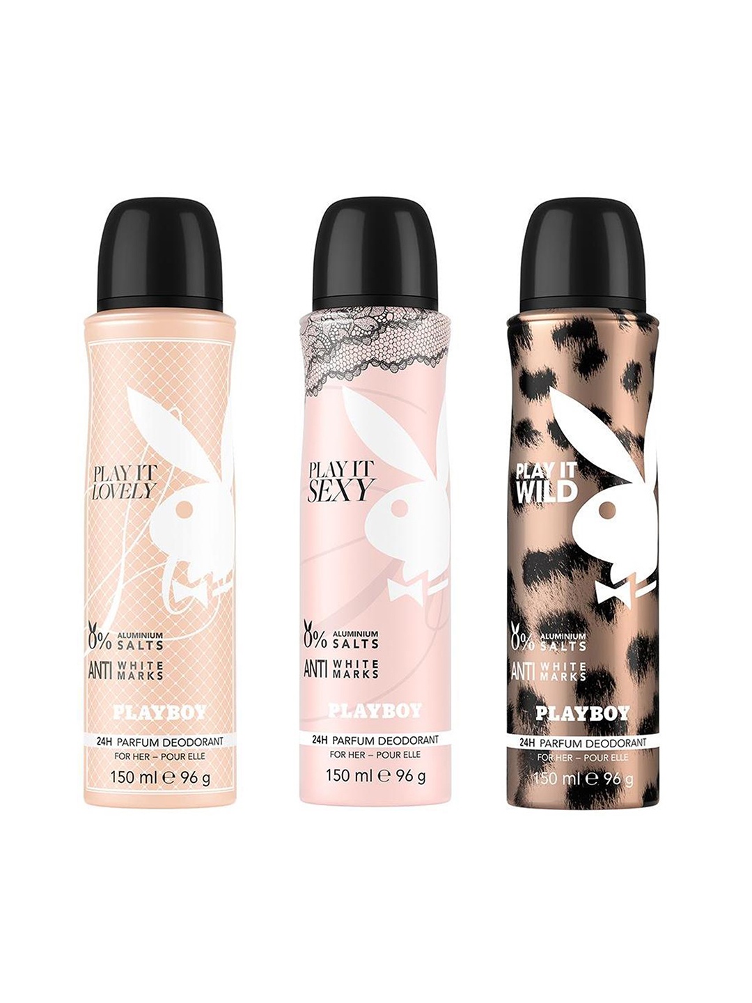 

Playboy Women Pack of 3 Deodarants, Pink