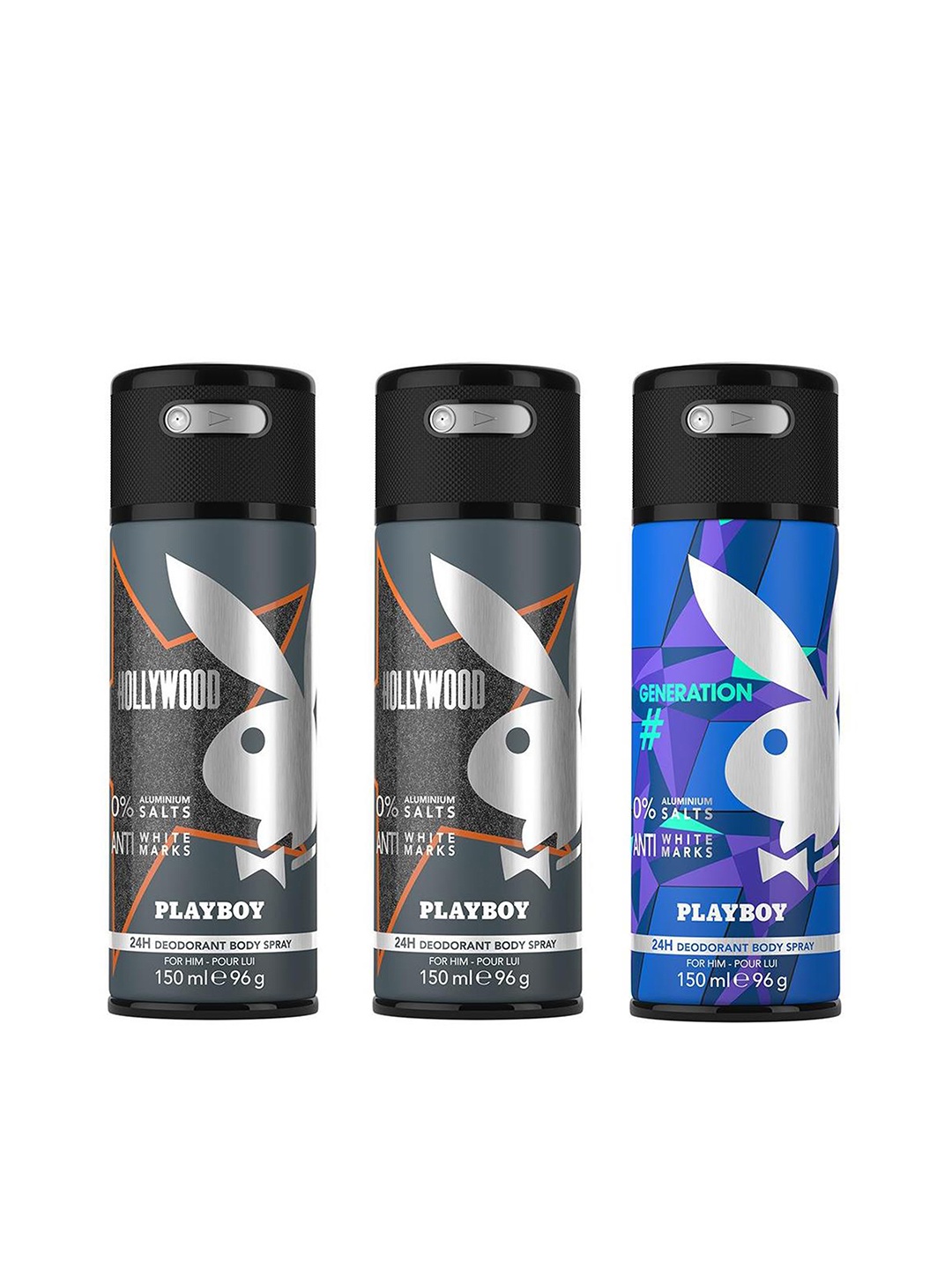 

Playboy Men Set of 3 Fragrance Gift Set, Black