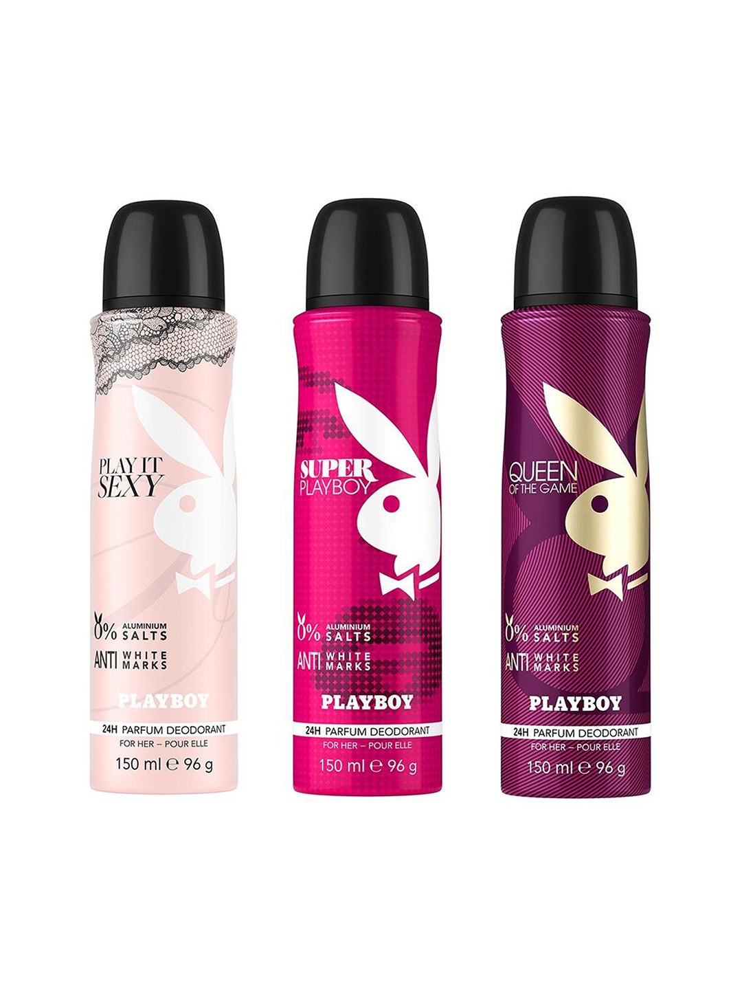 

Playboy Women Set of 3 Body Spray 150 ml Each, Pink