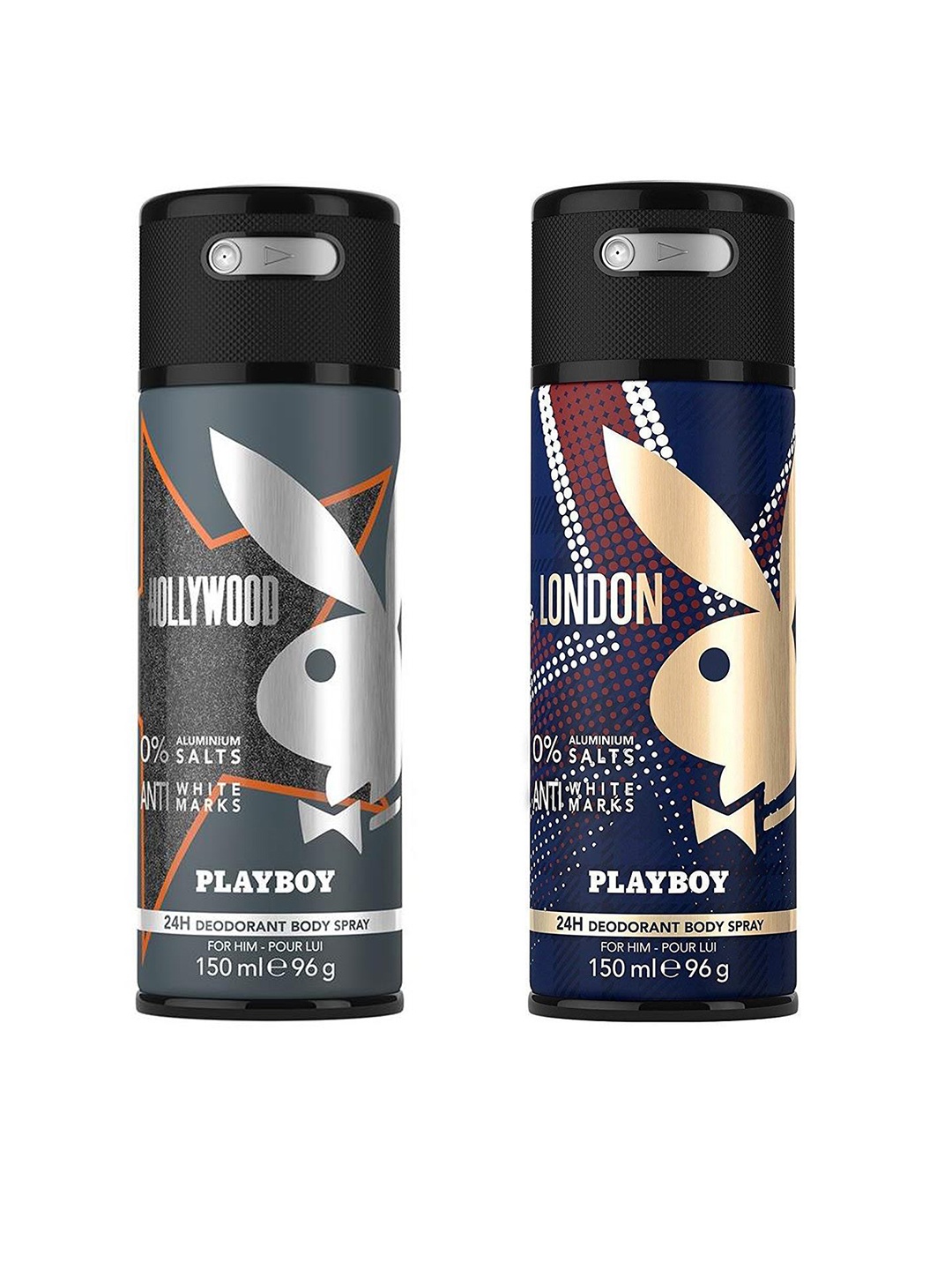 

Playboy Men Pack of 2 Deodarants, Black