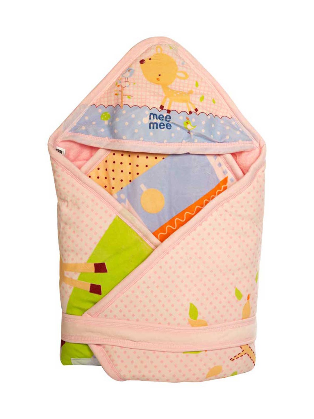

MeeMee Kids Pink Printed Wrapper with Hood