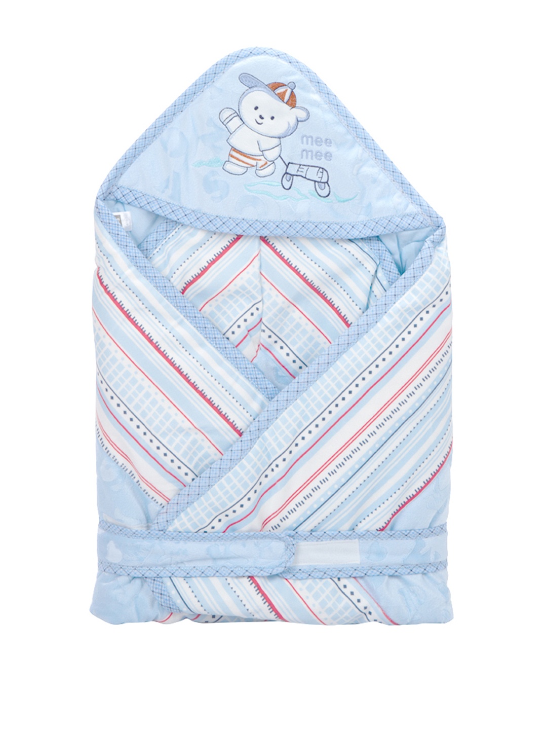 

MeeMee Kids Blue Striped Wrapper with Hood