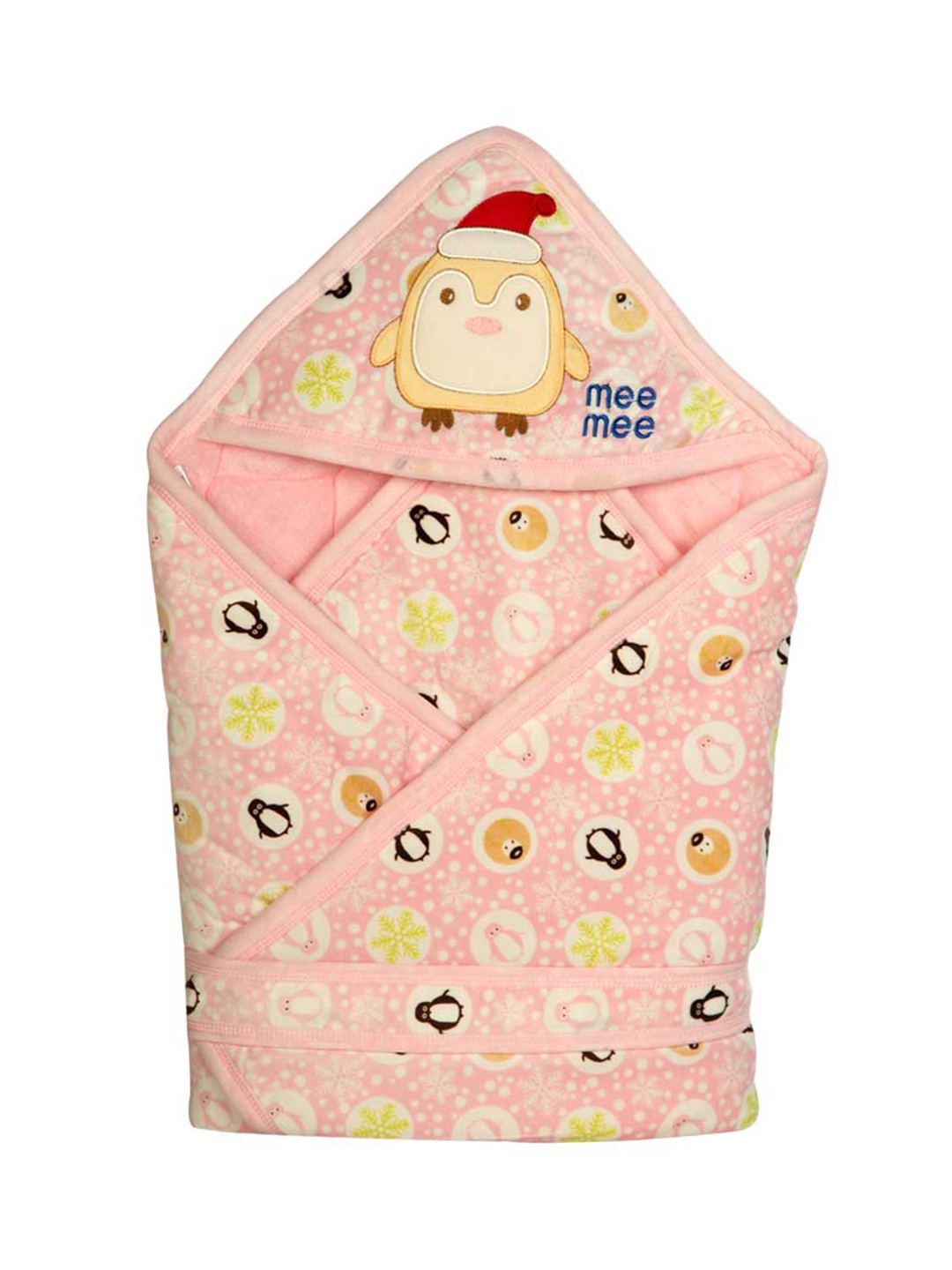 

MeeMee Kids Pink Solid Wrapper with Hood