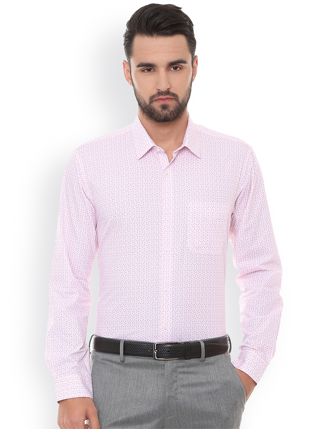 

Peter England Men Pink Regular Fit Printed Formal Shirt