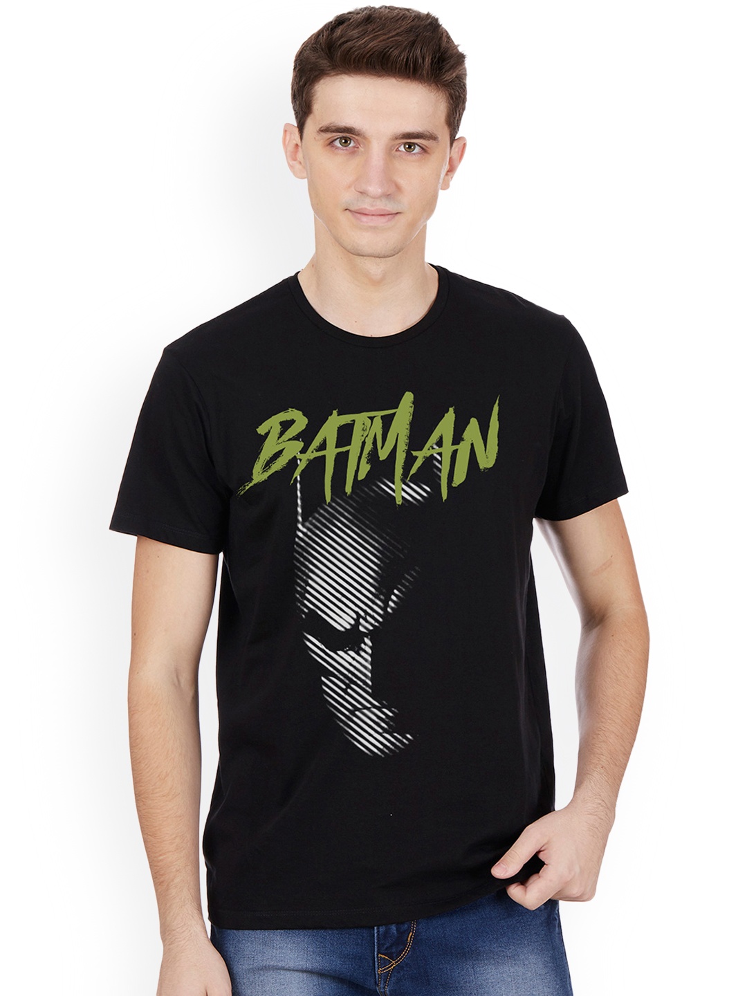 

Free Authority Batman Printed Round Neck Black T-shirt