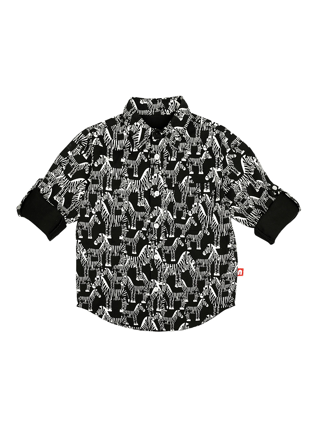 

Nino Bambino Boys Black & White Regular Fit Printed Casual Shirt