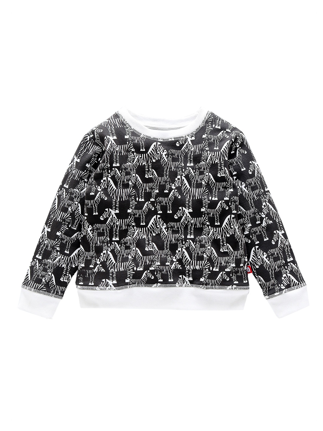

Nino Bambino Boys Organic Cotton Black & White Printed Sweatshirt