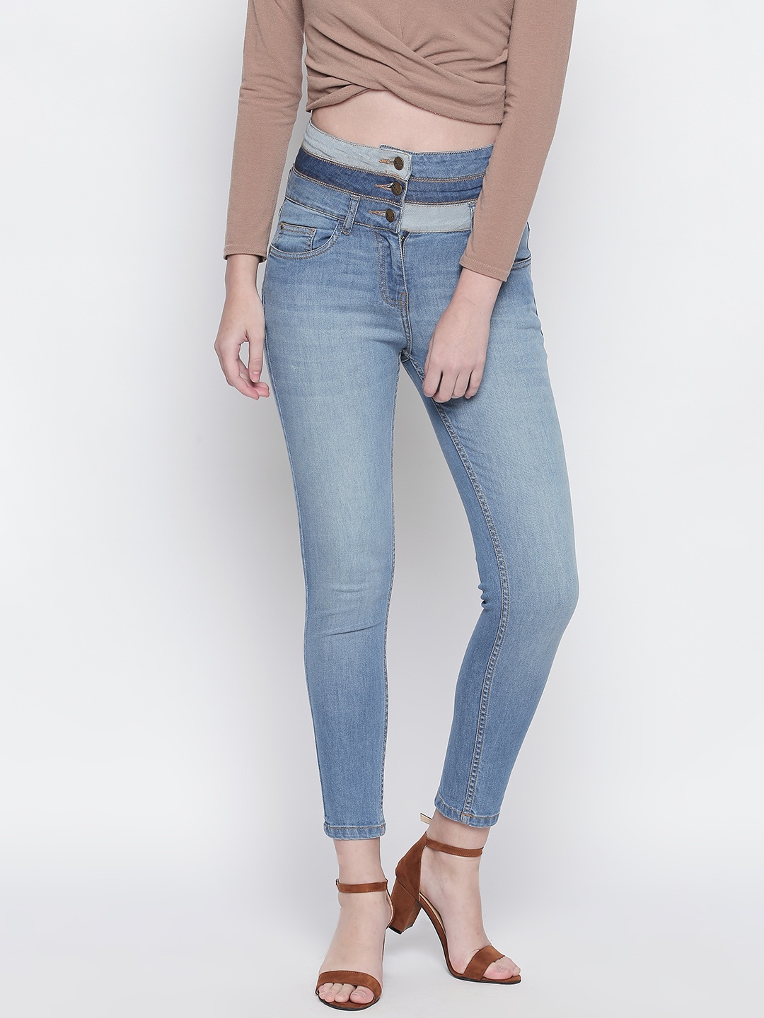 

FREAKINS Women Blue Relaxed Fit High-Rise Clean Look Jeans