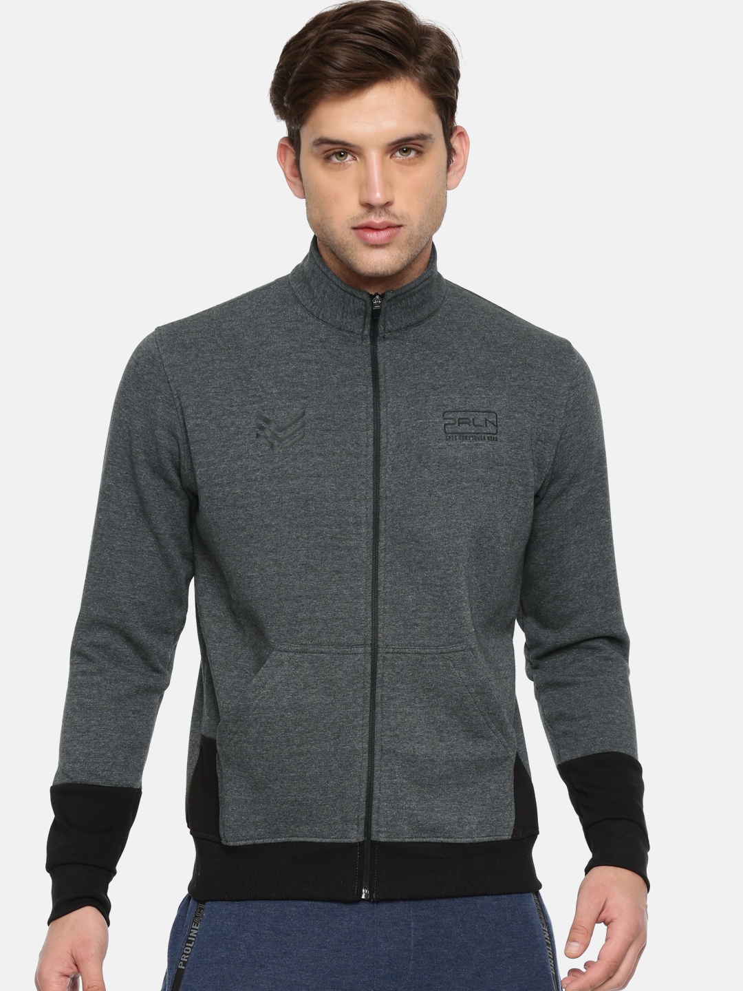 

Proline Active Men Charcoal Grey Solid Sweatshirt