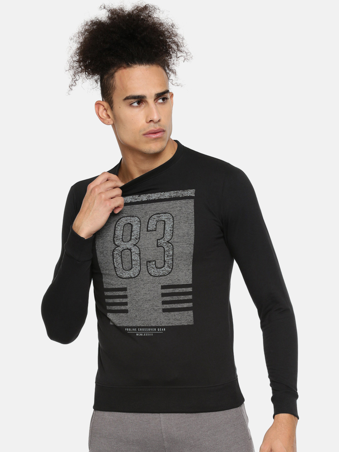 

Proline Active Men Black Printed Sweatshirt