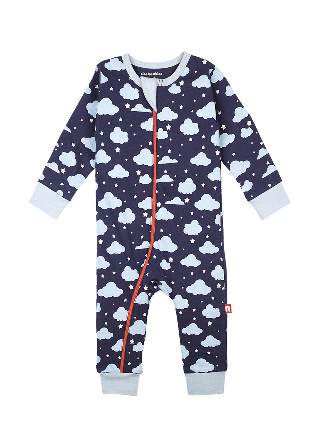 

Nino Bambino Boys Blue Printed Rompers