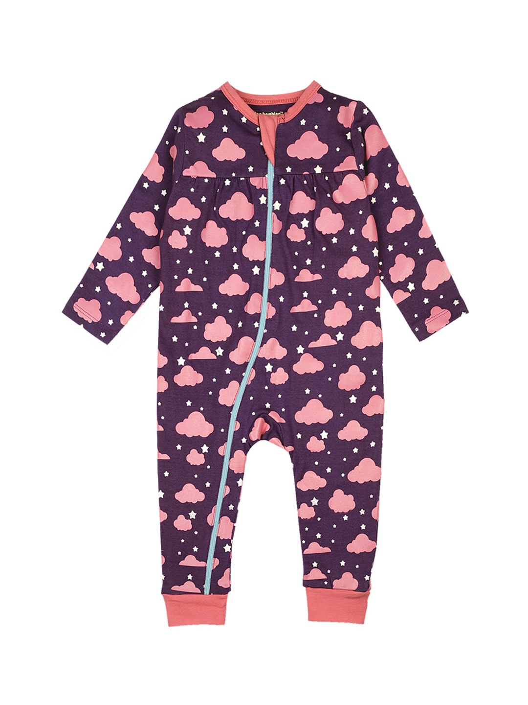 

Nino Bambino Girls Purple & Pink Printed Rompers