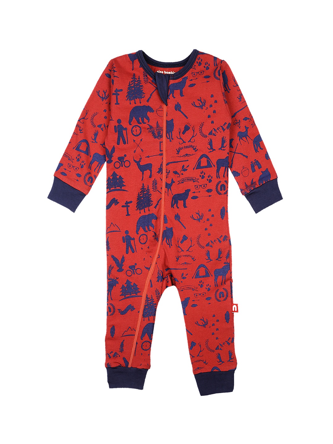 

Nino Bambino Boys Red & Blue Printed Rompers