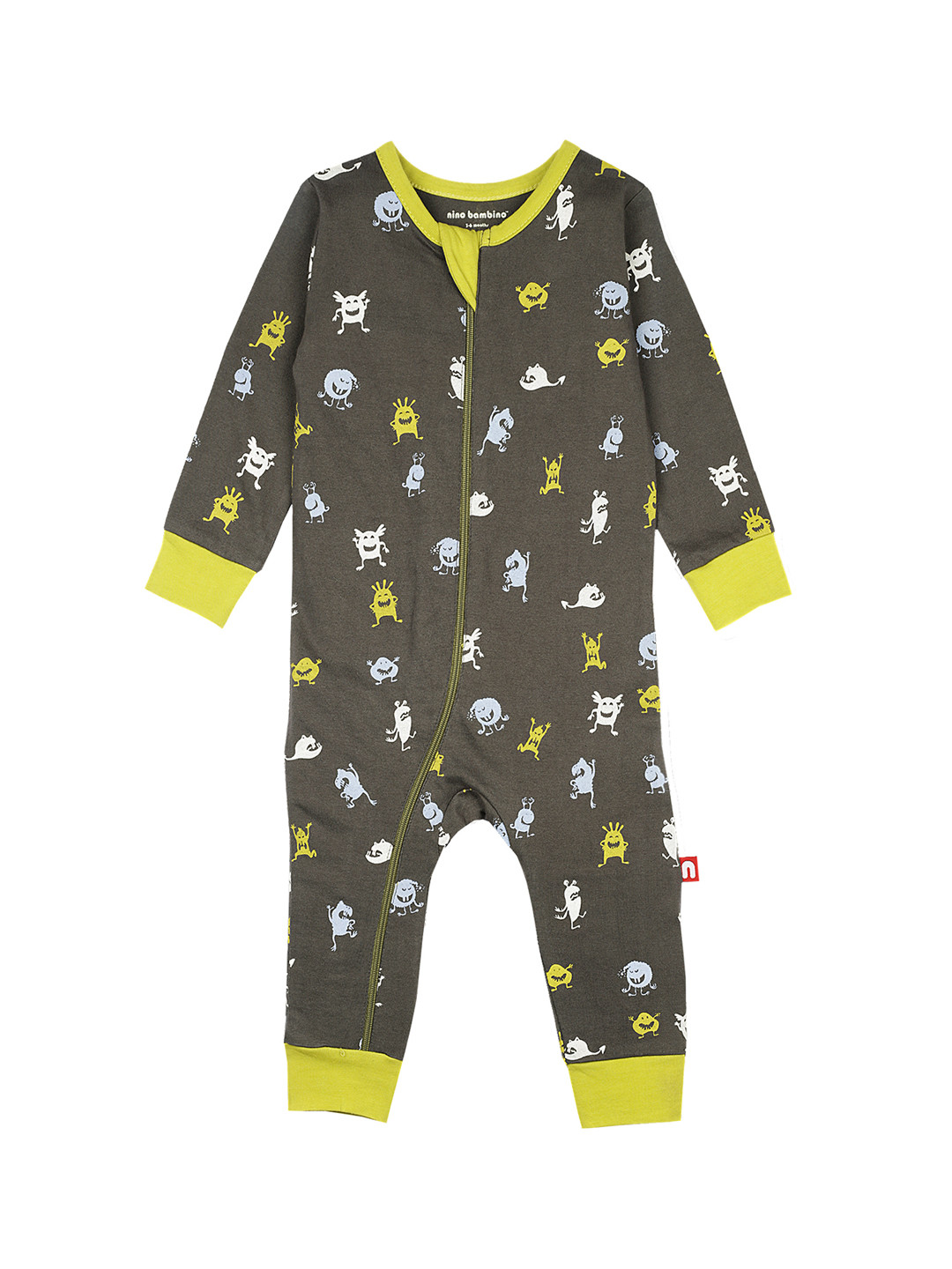 

Nino Bambino Boys Grey Printed Rompers