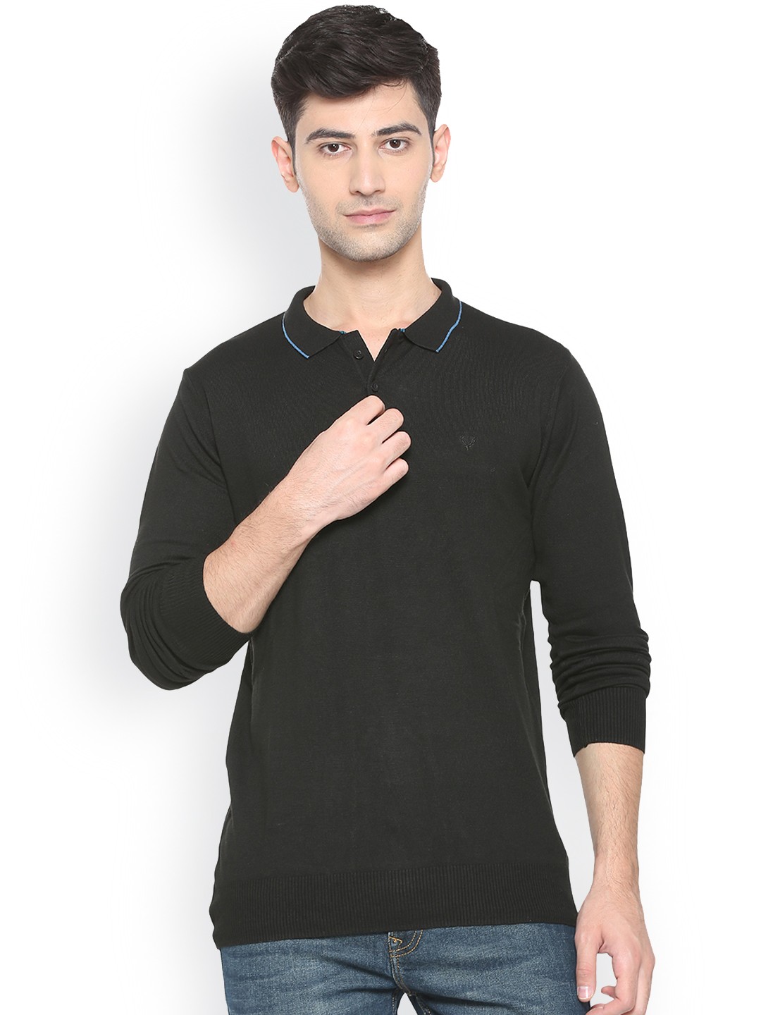 

Allen Solly Men Black Solid Pullover