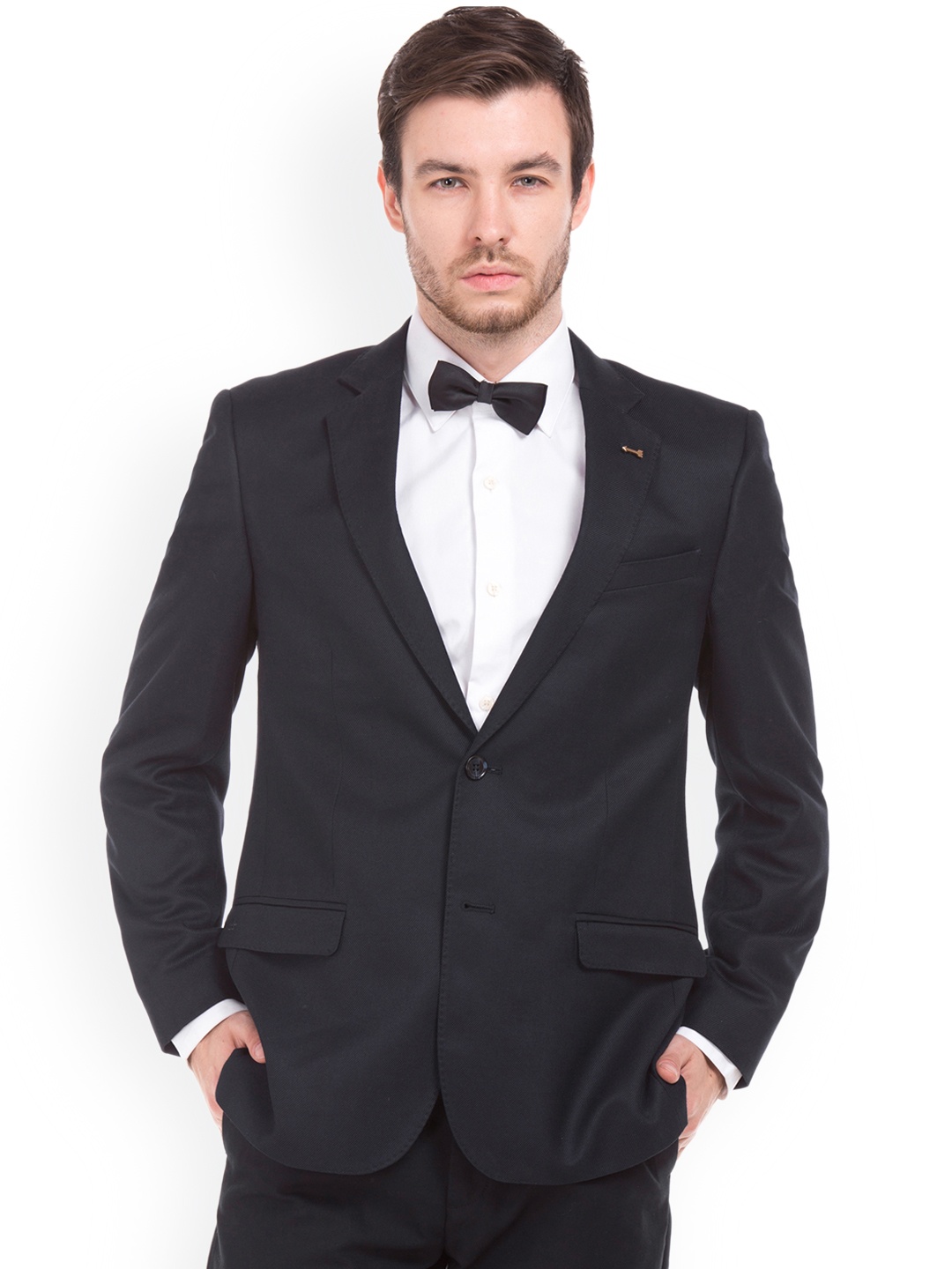 

Arrow Men Navy Blue Solid Single-Breasted Blazer