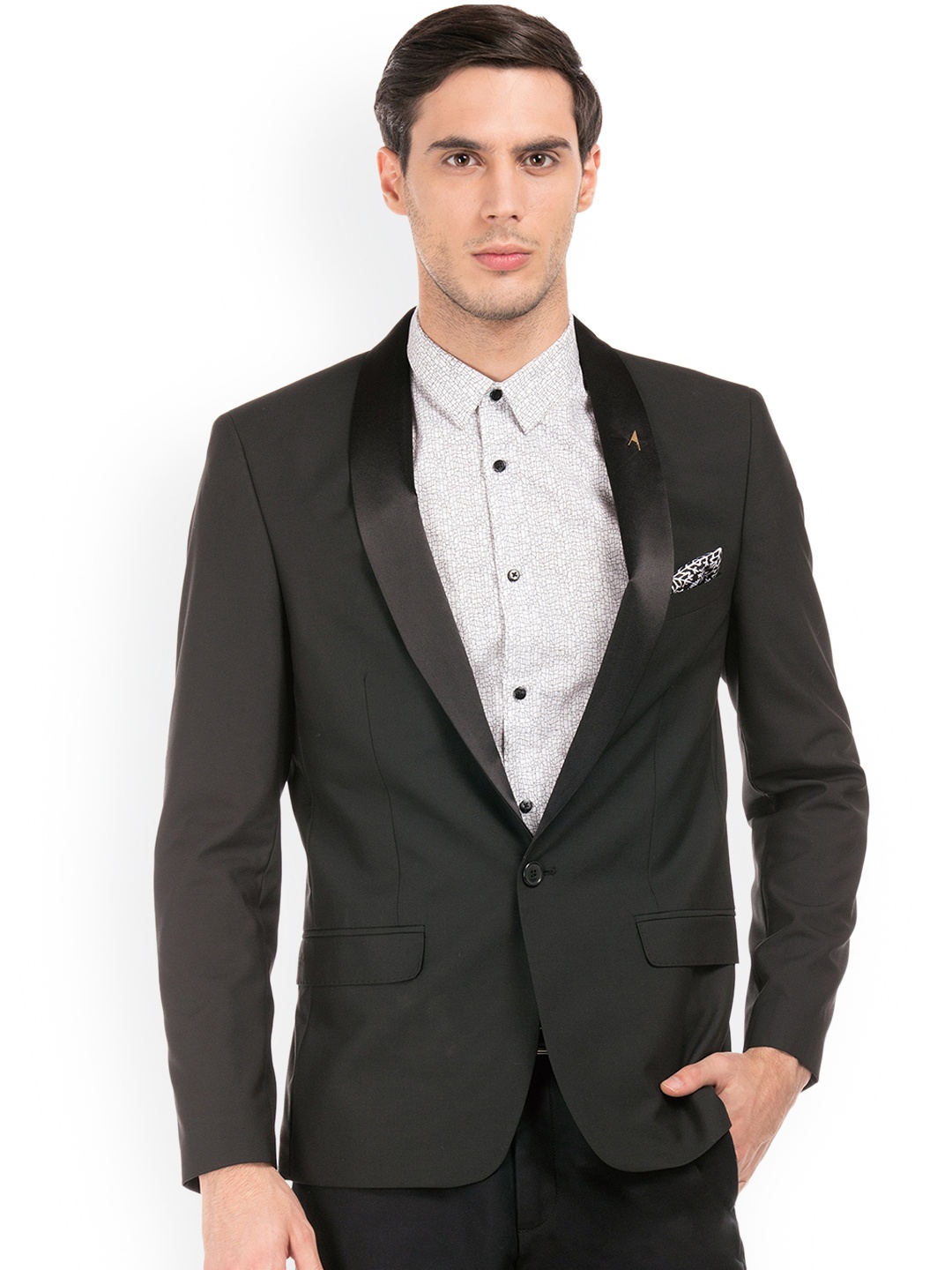 

Arrow Men Black Single-Breasted Blazer