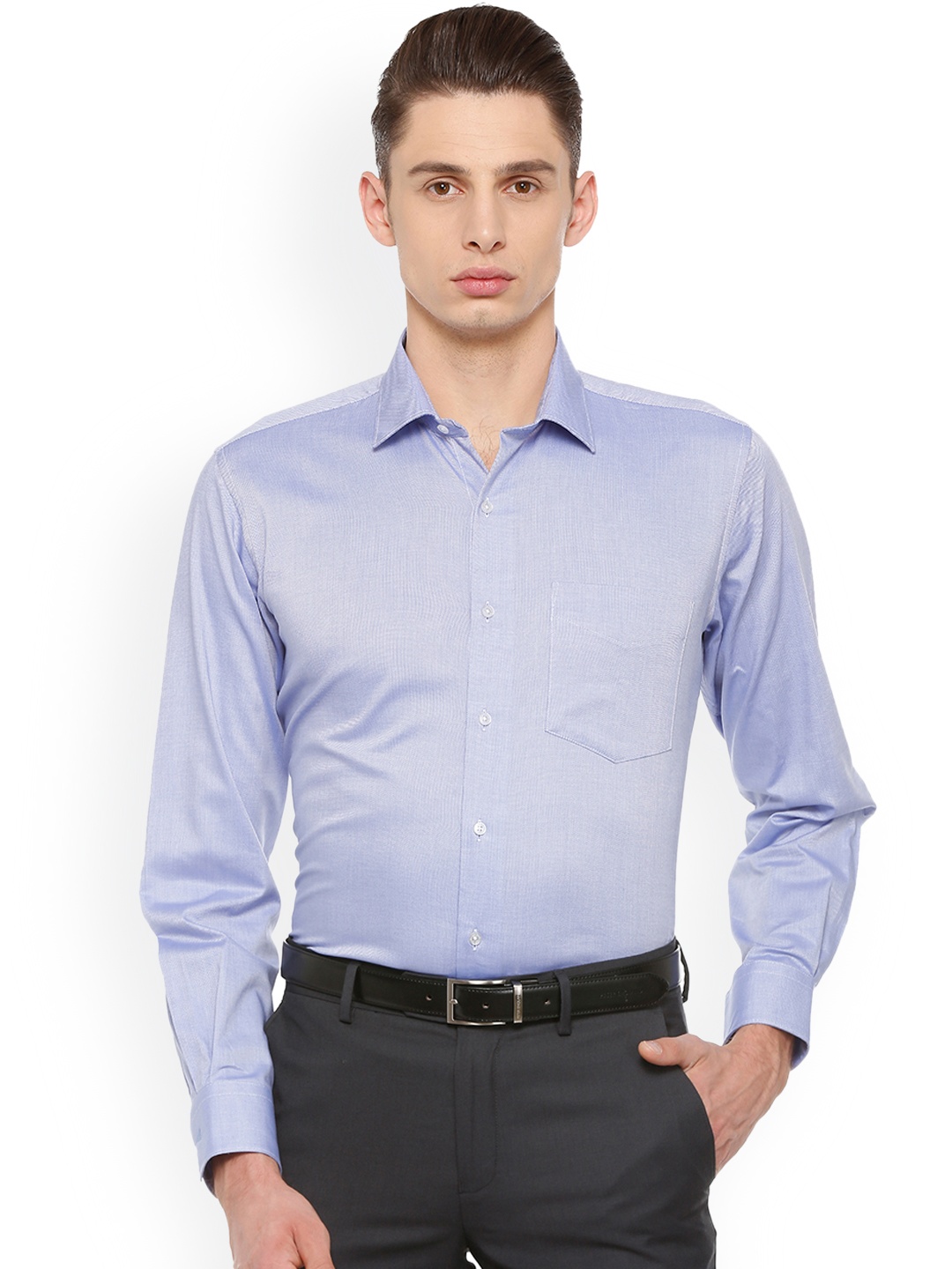 

Van Heusen Men Blue Regular Fit Solid Formal Shirt