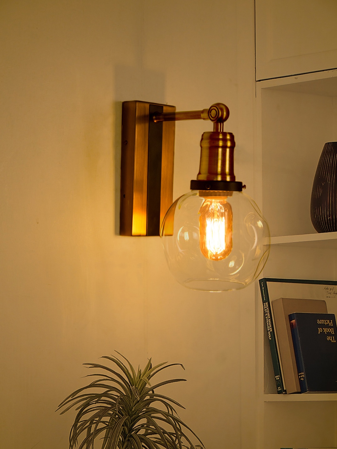 

Fos Lighting Antique Gold-Toned Circular Armed Sconces