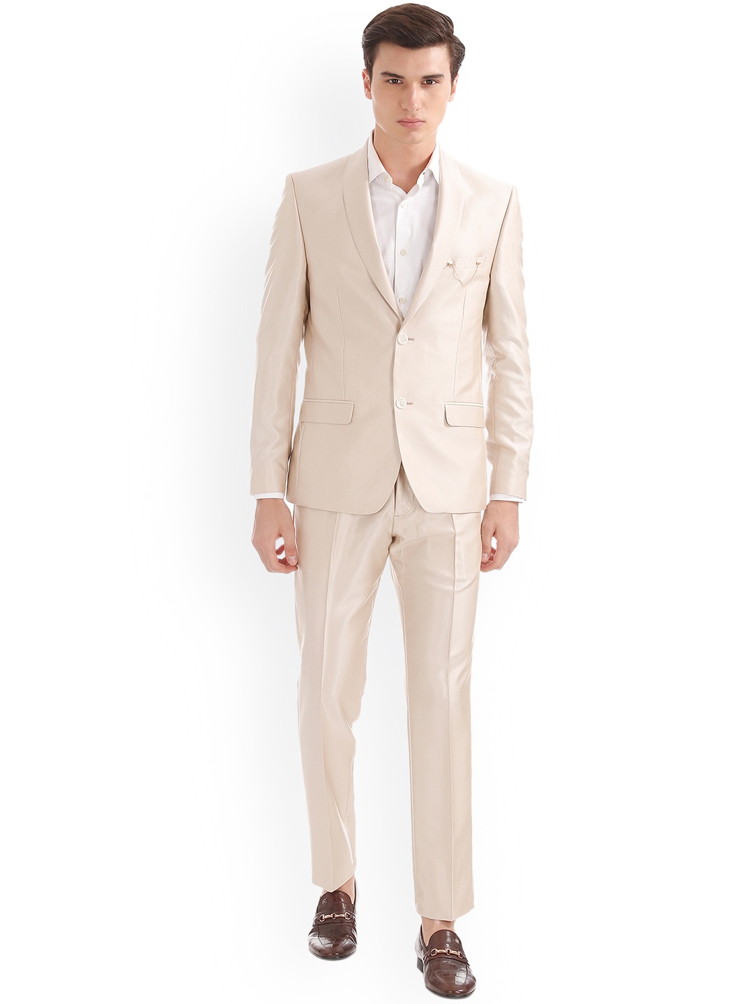 

Arrow Men Beige Slim Fit Formal Suit