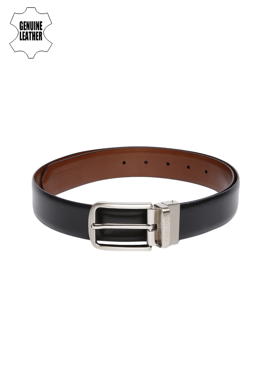 

Carlton London Men Black & Brown Solid Reversible Belt