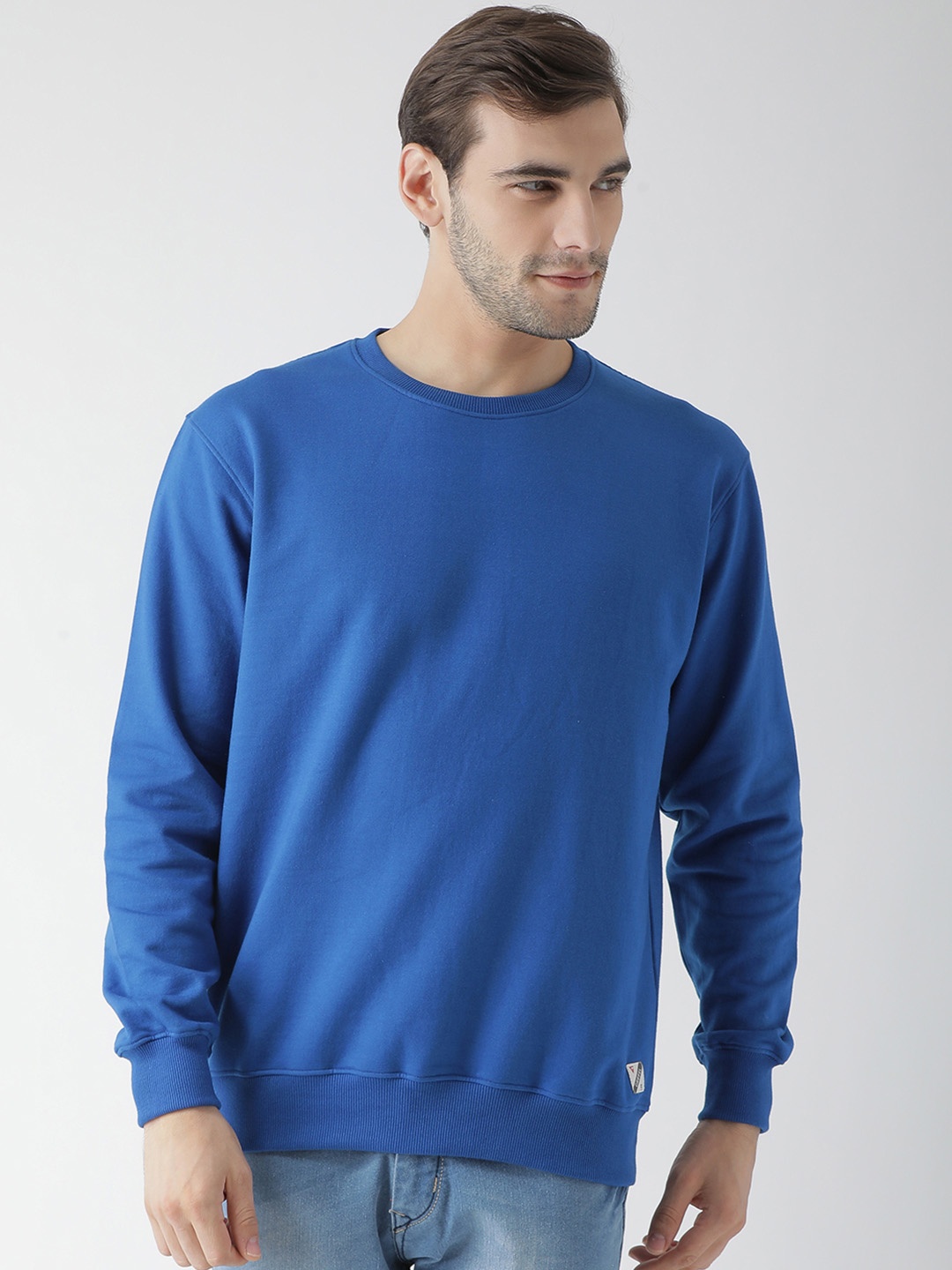

GRIFFEL Men Blue Solid Sweatshirt