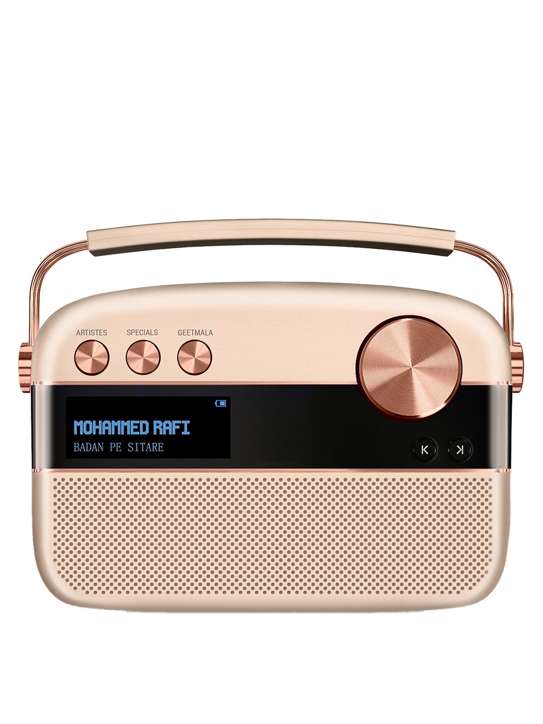 

Saregama Carvaan Hindi Music Player Sound By Harman/Kardon with 5000 Preloaded Songs, Rose gold