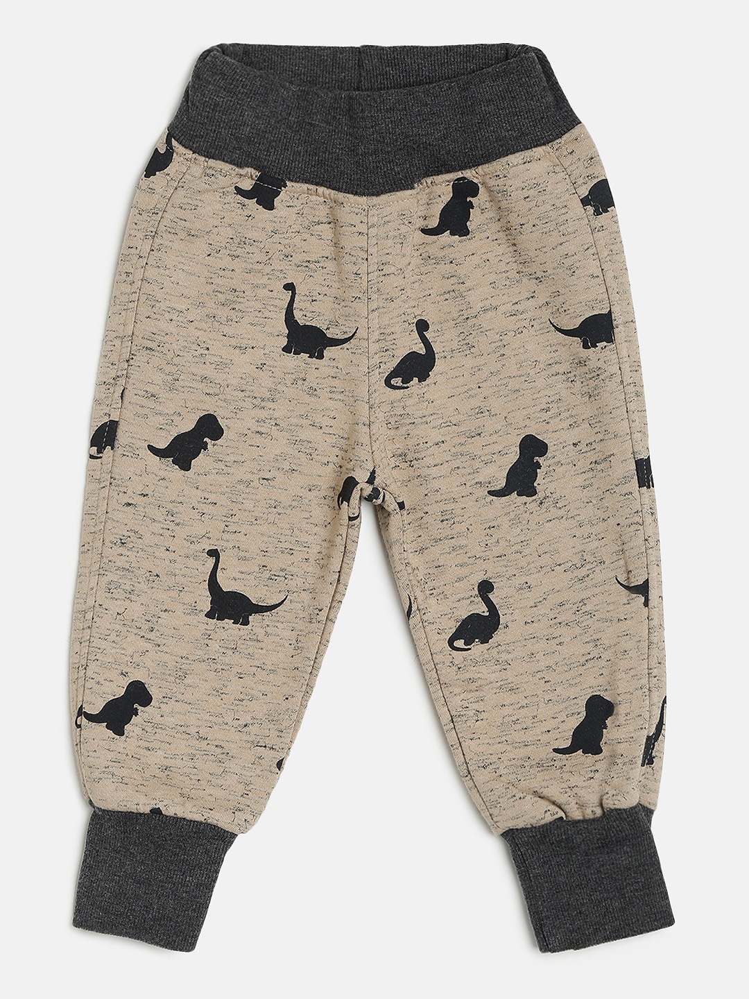 

Little Kangaroos Boys Beige Printed Joggers